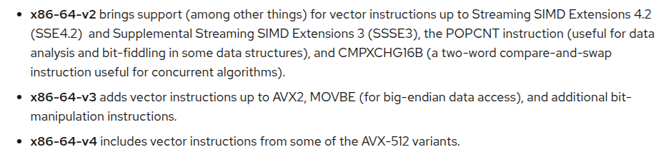 x86-64各版本